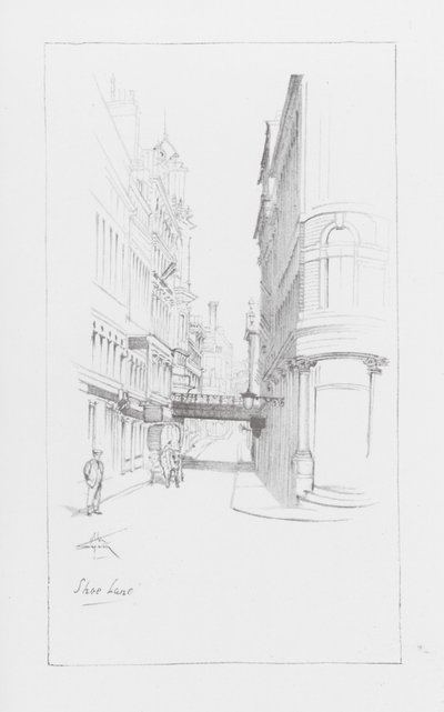 Ruelles de Londres : Shoe Lane (lithographie) - Alan Stapleton