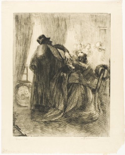 Deuil, plaque cinq de Femme - Albert Besnard