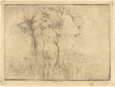 Ève de dos devant le pommier - Albert Besnard