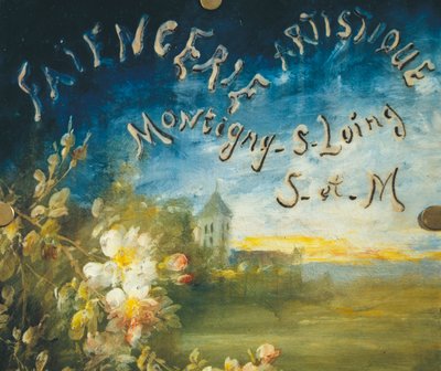 Plaque publicitaire décorée de rosiers, par Albert Boue et Georges Delvaux, vers 1900 - Albert Boue