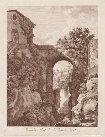 Cascade et Pont de Saint-Roch à Tivoli (Cascata e Ponte di St. Rocco a Tivoli) - Albert Christoph Dies