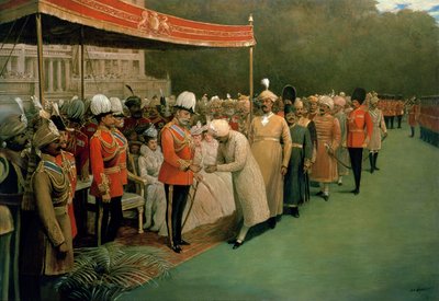 Édouard VII recevant les maharajas et dignitaires avant son couronnement - Albert E. Harris