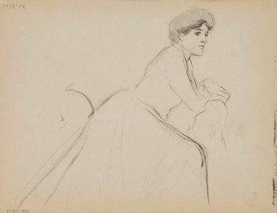 Femme assise, profil - Albert Edelfelt