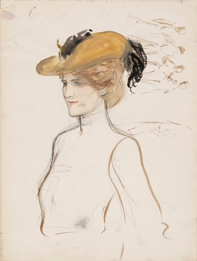 Femme avec un chapeau - Albert Edelfelt