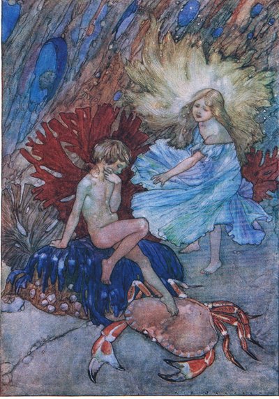 "Non, ne taquine pas ce pauvre crabe Tom", de The Water Babies publié par Humphrey Milford Oxford University Press, c.1930 - Albert Edward Jackson