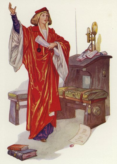 Shakespeare : Le Marchand de Venise (lithographie en couleur) - Albert Edward Jackson