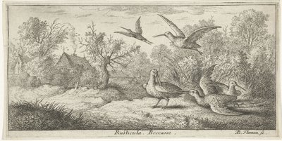 Paysage avec bécasses - Albert Flamen