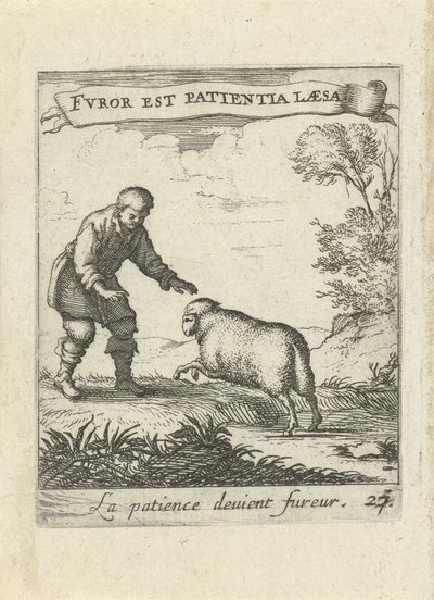 Paysage avec homme et mouton - Albert Flamen