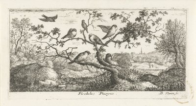 Paysage avec bécassines - Albert Flamen