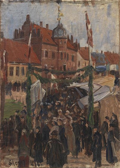 Marché sur la place de Stege - Albert Gottschalk