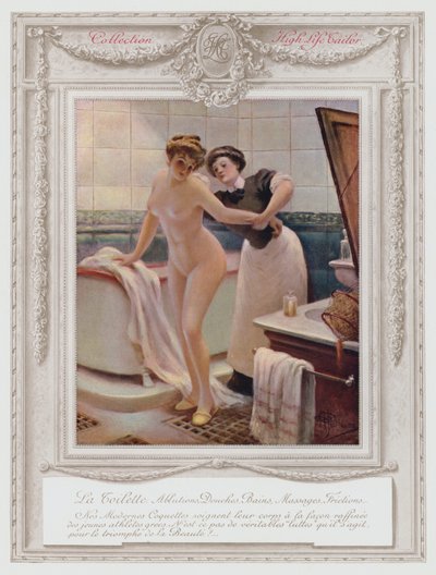 Belle Époque Paris, Dame à la mode prenant son bain - Albert Guillaume