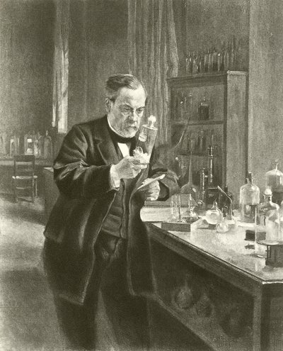 Dr Louis Pasteur dans son laboratoire (gravure) - Albert Gustaf Aristides Edelfelt