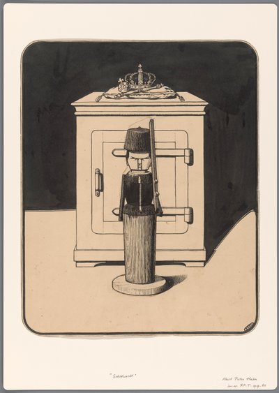 Projet pour une caricature politique : La sentinelle en bois - Albert Hahn (I)