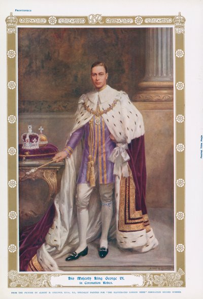 Le roi George VI dans ses robes de couronnement - Albert Henry (after) Collings