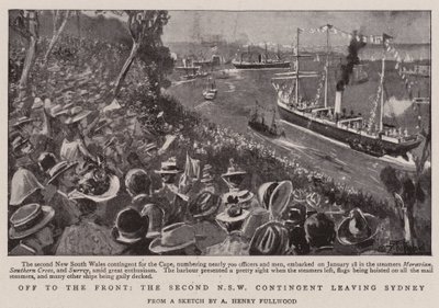 En route pour le front, le deuxième contingent de NSW quittant Sydney - Albert Henry Fullwood