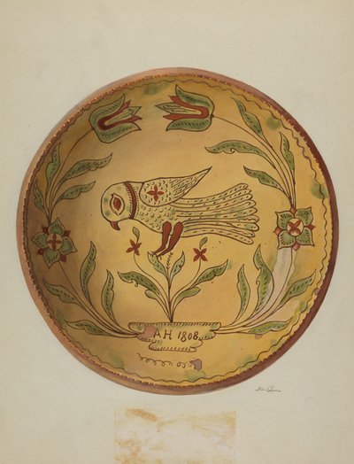 Assiette à tarte allemande de Pennsylvanie, c. 1936 - Albert J. Levone