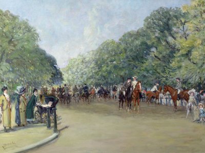 Vue de Hyde Park avec des figures sur Rotten Row - Albert Jnr. Ludovici
