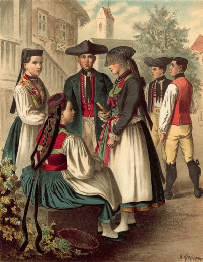 Costume allemand, Wurtemberg Betzingen - Albert Kretschmer