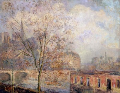 Notre-Dame de Paris en automne – XIXe/XXe siècle – Impressionnisme français - Albert Lebourg