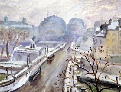 French: Pont Neuf sous la neige - Albert Marquet