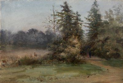 Paysage avec deux figures - Albert Nikolaevich Benois