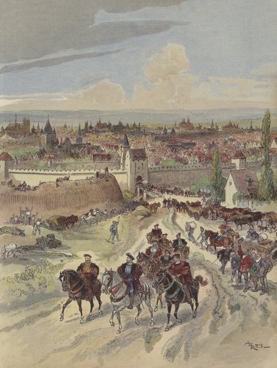 François Ier faisant travailler aux remparts de Paris - Albert Robida