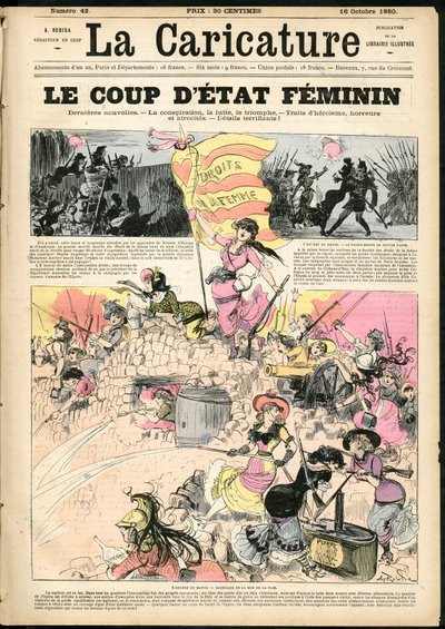 Illustration par Albert Robida (1848-1926) pour la couverture de La Caricature (1880) - Albert Robida