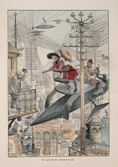 Illustration pour Le vingtième siècle: La vie électrique - Albert Robida