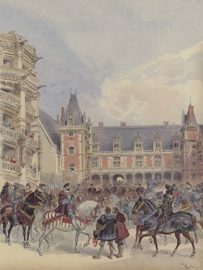 La cour aux châteaux de la Loire - Albert Robida