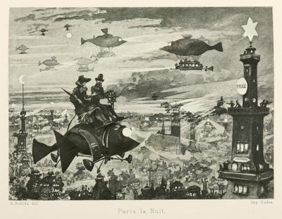 Paris de nuit, le vingtième siècle - Albert Robida