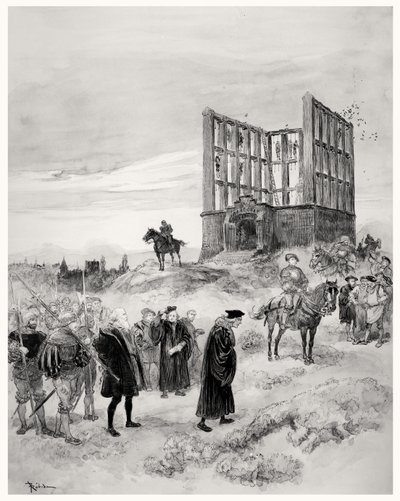 Le surintendant Jacques de Semblançay (c.1445-1527) condamné à mort, montant au gibet de Montfaucon, 1909 - Albert Robida