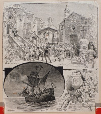 Illustrations de Cristoforo Colombo, opéra d