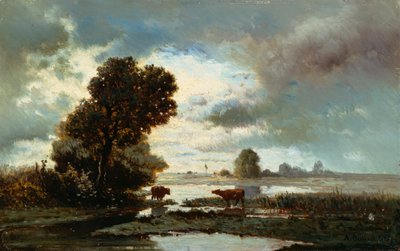 Pâturage au bord de la rivière - Alberto Pasini