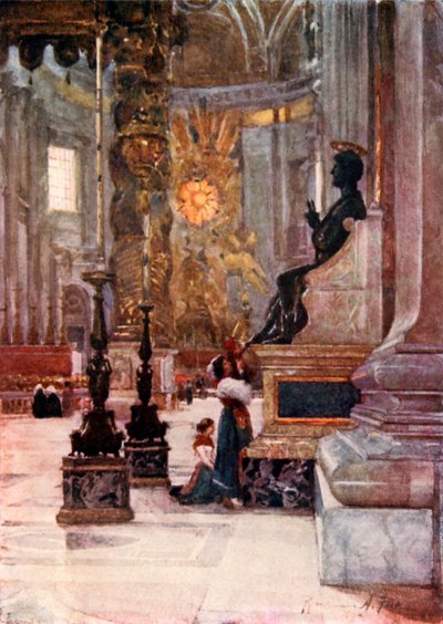Intérieur de Saint-Pierre, la statue en bronze de Saint Pierre - Alberto Pisa