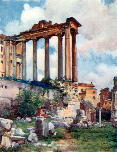 Temple de Saturne depuis la Basilique Julia dans le Forum - Alberto Pisa