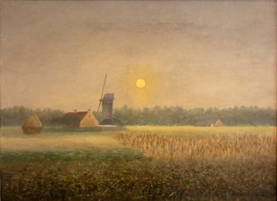 Moulin à vent à Latem au clair de lune - Albijn Van den Abeele