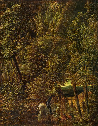 Allemand : Drachenkampf des hl. Georg Campagne de bois avec Saint Georges combattant le dragon - Albrecht Altdorfer