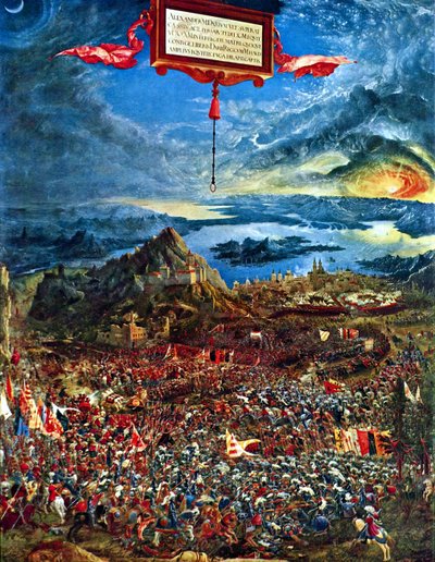 French : Historien cycle : Alexanderschlacht (Schlacht bei Issus) The Battle of Alexander at Issus - Albrecht Altdorfer