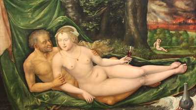 French : Lot and his daughters Lot and his daughters - Albrecht Altdorfer