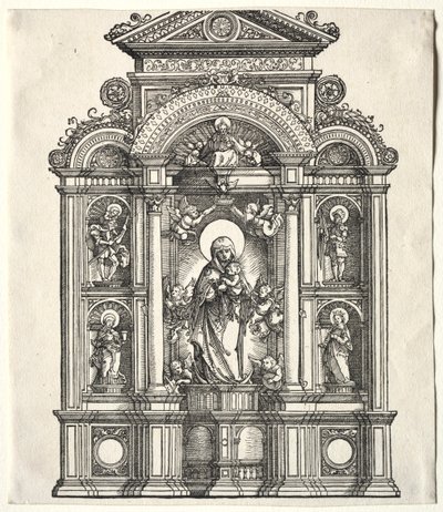 Grand autel avec la Vierge, dans une bordure avec SS. Christophe, Georges, Barbara, Catherine - Albrecht Altdorfer
