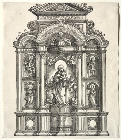 Grand autel avec la Vierge, dans une bordure avec SS. Christophe, Georges, Barbara, Catherine - Albrecht Altdorfer