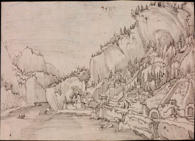 Vue de Sarmingstein sur le Danube (Autriche) - Dessin de Albrecht Altdorfer (vers 1480-1538) - Albrecht Altdorfer