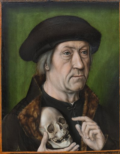 Autoportrait avec un crâne - par Aelbrecht Bouts (1451/54-1549) - Albrecht Bouts