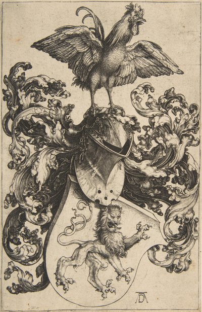 37 Armoiries avec lion et coq - Albrecht Dürer