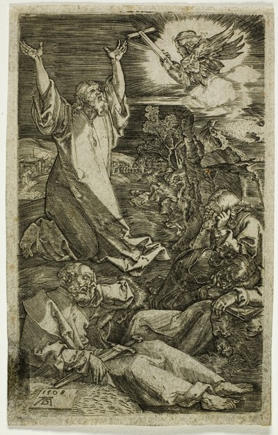 Agonie dans le jardin, de la Passion gravée - Albrecht Dürer