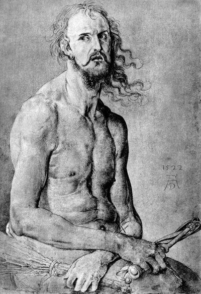 Christ, Homme de Douleur, avec les traits de Dürer, 1522, 1936 - Albrecht Dürer