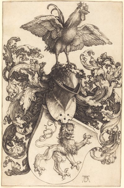 Blason avec un lion et un coq - Albrecht Dürer