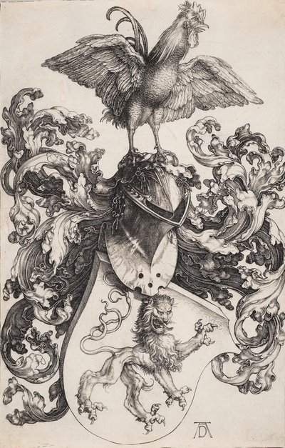 Blason avec un lion et un coq - Albrecht Dürer