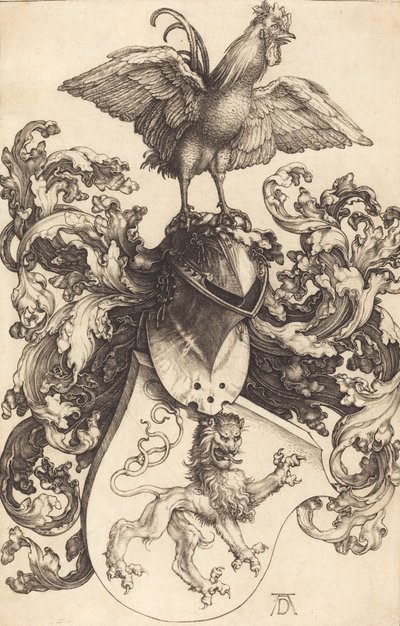 Blason avec un lion et un coq - Albrecht Dürer