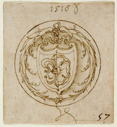Dessin pour un ornement ou une chevalière avec les armoiries de Lazarus Spengler - Albrecht Dürer